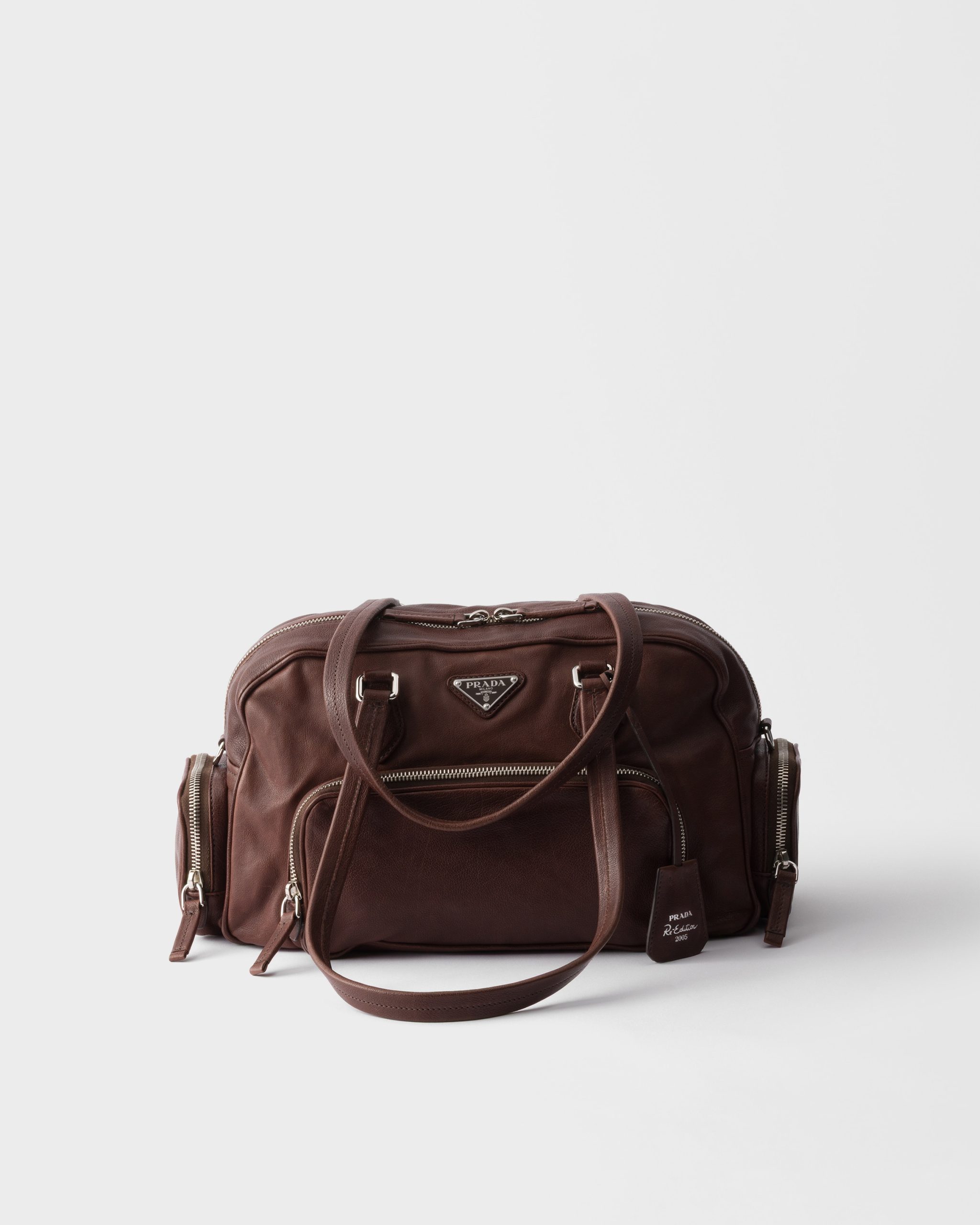 Prada Large washed leather top-handle bag - Image 1